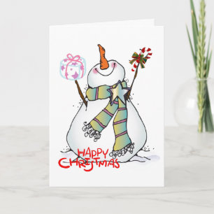 Cartão De Festividades ESPERO QUE O NATAL SEJA "FELIZ" COMO ESSE BONECo D