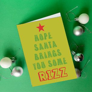 Cartão De Festividades Espero que o Papai Noel Traga Rizz Engraçado