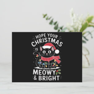 Cartão De Festividades Espero que o seu Natal seja Feliz e Brilhante Gato