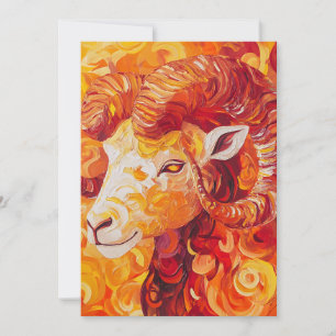 Cartão De Festividades Espírito de Capricórnio Solar Fiery