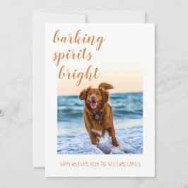 Cartão De Festividades Espíritos que Latem Iluminam a Foto do seu Cachorr