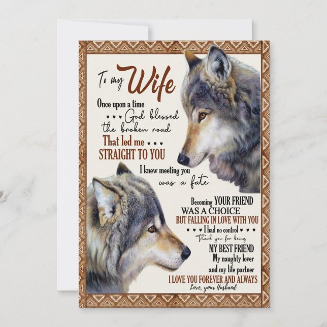 Cartão De Festividades Esposa Amo-Te Para A Minha Esposa Para Sempre (Frente)