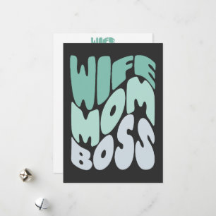 Cartão De Festividades Esposa, mãe, Dia de as mães chefe