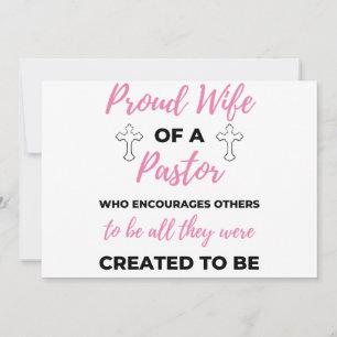 Cartão De Festividades Esposa Orgulhosa De Um Pastor Que Encoraja A Bl