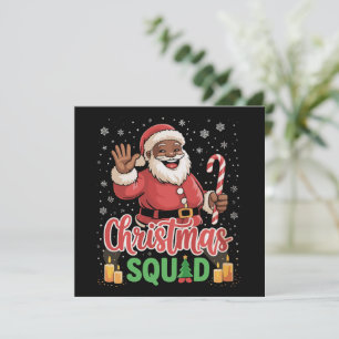 Cartão De Festividades Esquadrão de Natal Papai Noel Afro Orgulhoso Afric