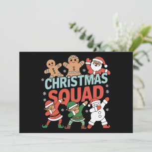 Cartão De Festividades Esquadrão de Natal Papai Noel Dabbing Elfo Família