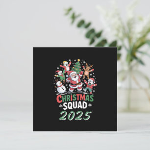 Cartão De Festividades Esquadrão de Natal Personalizado Família Papai Noe