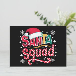 Cartão De Festividades Esquadrão do Papai Noel Time do Natal da Família C