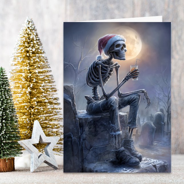 Cartão De Festividades Esqueleto de Natal (Criador carregado)