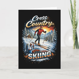 Cartão De Festividades Esqui Cross Country