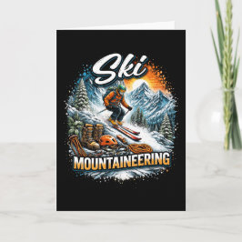Cartão De Festividades Esqui de Montanha