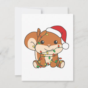 Cartão De Festividades Esquilo de Natal para Animais de inverno