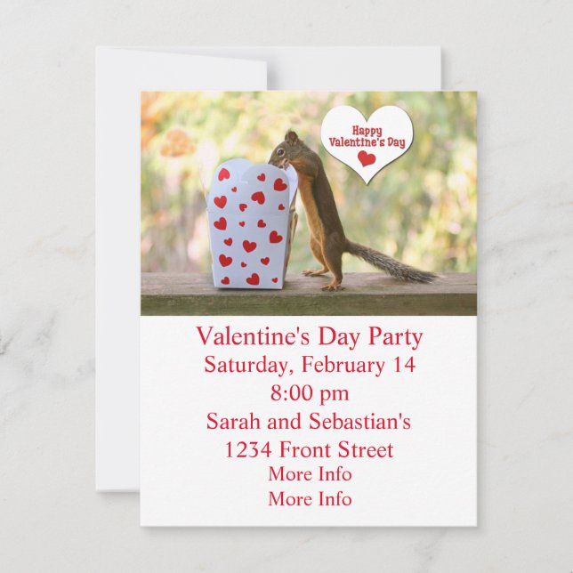 Cartão De Festividades Esquilo do dia de os namorados (Frente)