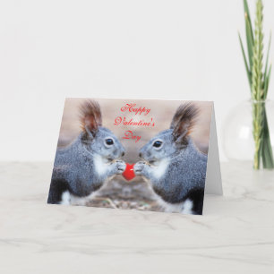 Cartão De Festividades Esquilos de namorados - Placa de Feliz dia de os n