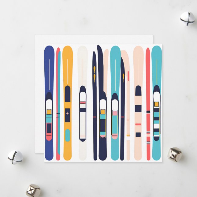 Cartão De Festividades Esquis (Frente/Verso In Situ)