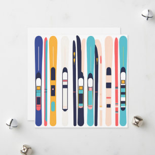 Cartão De Festividades Esquis