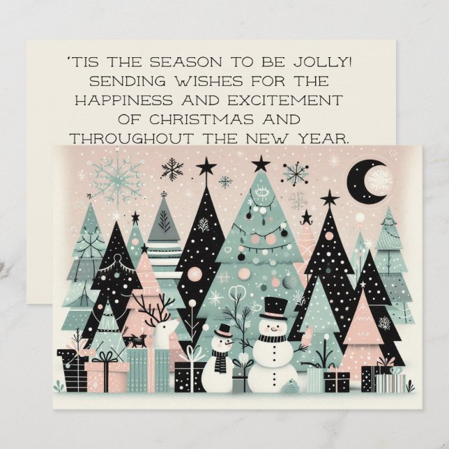 Cartão De Festividades Esta é a estação a ser alegre (Frente/Verso)