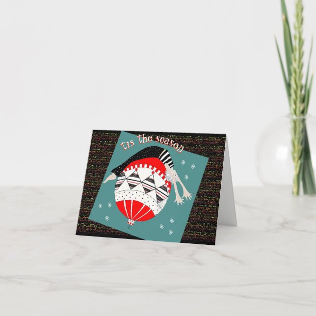 Cartão De Festividades Esta é a estação para ficar de férias equilibradas (Frente)