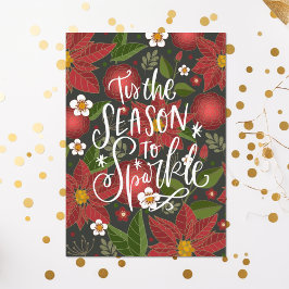 Cartão De Festividades Esta É A Razão Para O Sparkle | Red Poinsettia