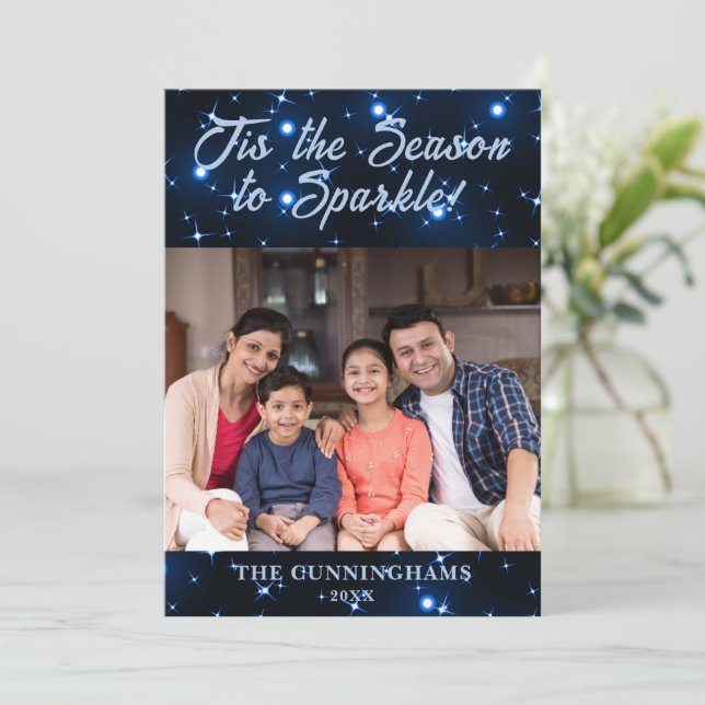 Cartão De Festividades Esta é a temporada para o Sparkle Christmas Holida (Em pé/Frente)