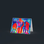 Cartão De Festividades Estação dos Milagres Menorah<br><div class="desc">"Chag Chanukah Sameach" significa Feliz Hanukkah! Este cartão de arte colorido vai iluminar o amor no seu coração pelos seus amigos e familiares. Acenda o espírito Chanucá com sua tribo, perto e longe!</div>
