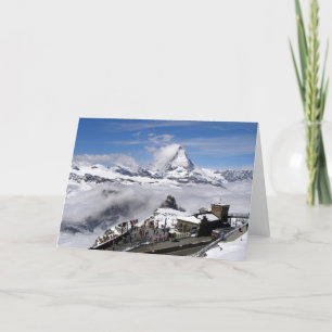Cartão De Festividades Estação Matterhorn Mountain and Gornergrat