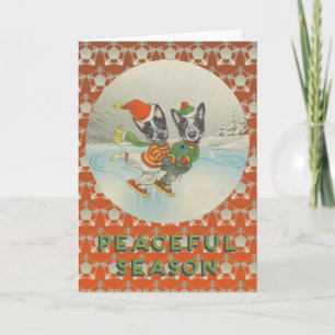 Cartão De Festividades Estação Pacífica: Cães de Bovinos Australianos Des