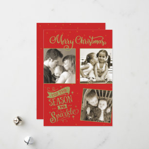 Cartão De Festividades Estação para Sparkle natalino - foto personalizada