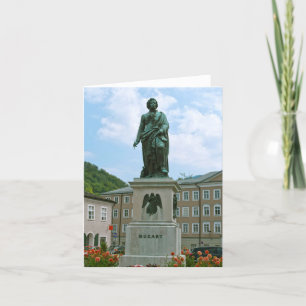 Cartão De Festividades Estátua de Mozart em Salzburgo