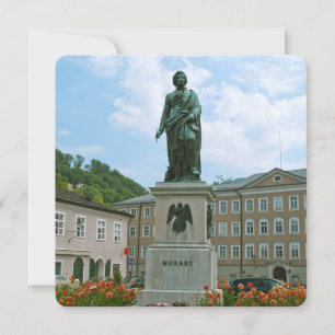 Cartão De Festividades Estátua de Mozart em Salzburgo