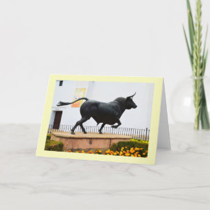 Cartão De Festividades Estátua de um touro