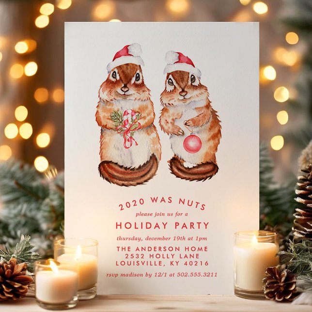 Cartão De Festividades Este Ano Foi Festa De Natal De Loucos Esquilo (Criador carregado)