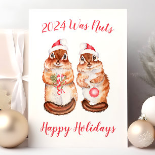 Cartão De Festividades Este Ano Foi Louco Esquilo Engraçado De Natal
