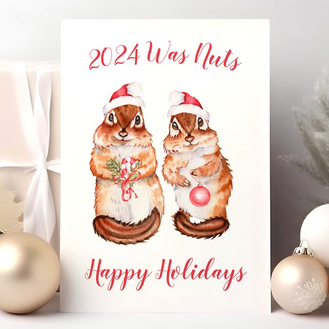 Cartão De Festividades Este Ano Foram Loucos Engraçados Esquilo De Natal (Criador carregado)