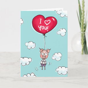 Cartão De Festividades Este porco te ama.
