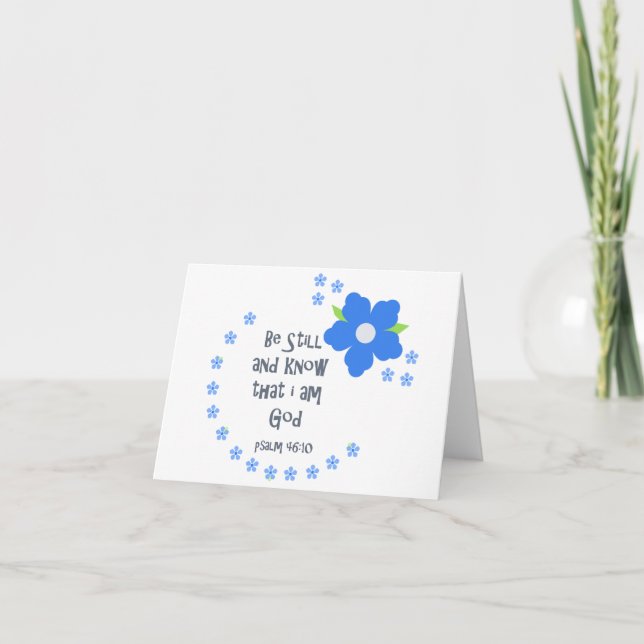 Cartão De Festividades Esteja Parado E Conheça Bíblico (Frente)