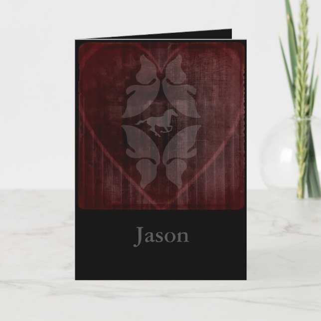 Cartão De Festividades Estêncil com sombreamento do namorados (Frente)