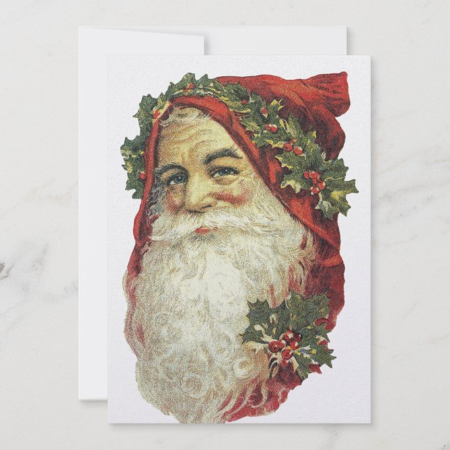 Cartão De Festividades Estilo antigo Papai Noel (Frente)