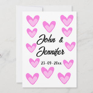 Cartão De Festividades estilo de texto minimalista simples branco coração