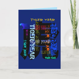 Cartão De Festividades Estilo do grafite Repetindo Ano do Tigre 2022 Esco