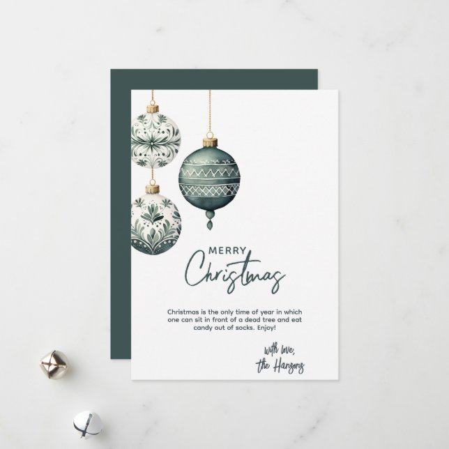 Cartão De Festividades Estilo Nórdico Moderno Ornamento Natal (Frente/Verso In Situ)