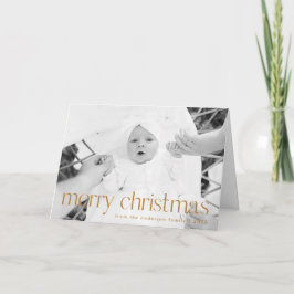 Cartão De Festividades Estilo simples Dourado Feliz Natal 2 Foto