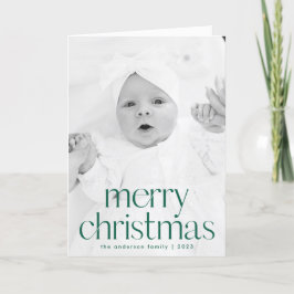 Cartão De Festividades Estilo Simples Verde Feliz Natal 2 Foto