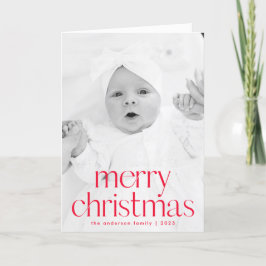 Cartão De Festividades Estilo Simples Vermelho Feliz Natal 2 Foto