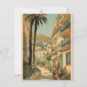 Cartão De Festividades Estilo Vintage Cannes French Viagem Watercolor