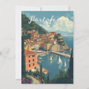 Cartão De Festividades Estilo Vintage Portofino Genova Itália