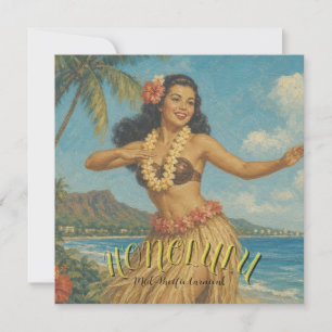 Cartão De Festividades Estilo Vintage Viagem Havaí
