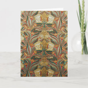 Cartão De Festividades Estilo William Morris Rosa Verde Botânico