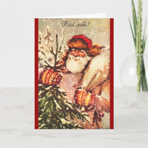 Cartão De Festividades Estonian Santa Claus Christmas Card