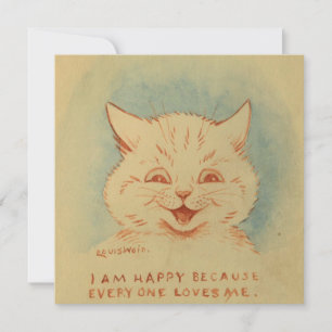 Cartão De Festividades Estou Feliz Porque Todo Mundo Me Ama (Ginger Cat)